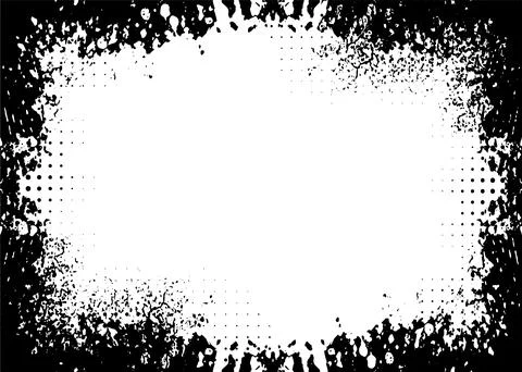Black and white Grunge frame, Grunge border, grunge border template frame Stock Illustration