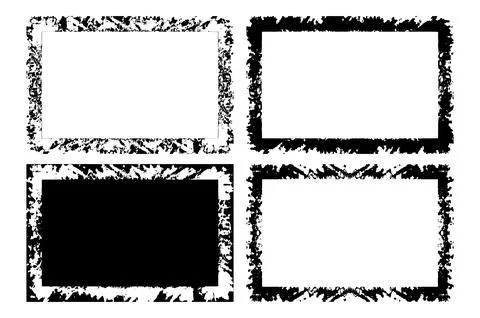 Black and white Grunge frame, Grunge border, grunge border template frame Stock Illustration