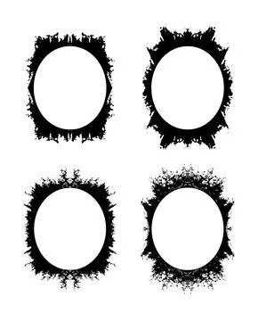 Black and white Grunge frame, Grunge border, grunge border template frame Stock Illustration
