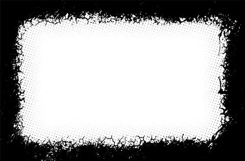 Black and white Grunge frame, Grunge border, grunge border template frame Stock Illustration