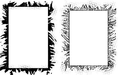 Black and white Grunge frame, Grunge border, grunge border template frame Stock Illustration
