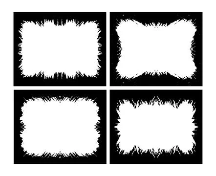 Black and white Grunge frame, Grunge border, grunge border template frame Stock Illustration