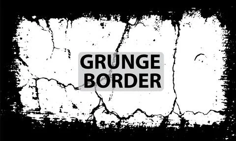 Black and white Grunge frame, Grunge border, grunge border template frame Stock Illustration