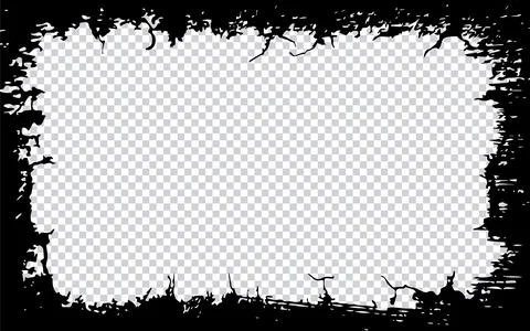 Black and white Grunge frame, Grunge border, grunge border template frame Stock Illustration