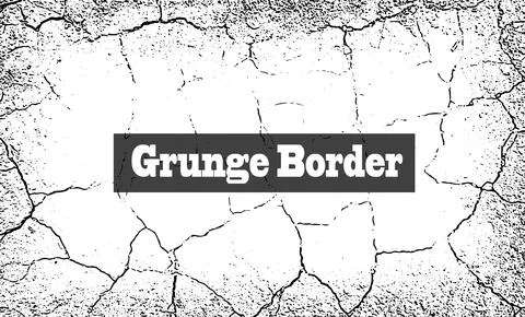 Black and white Grunge frame, Grunge border, grunge border template frame Stock Illustration