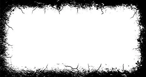 Black and white Grunge frame, Grunge border, grunge border template frame Stock Illustration