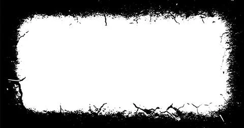 Black and white Grunge frame, Grunge border, grunge border template frame Stock Illustration
