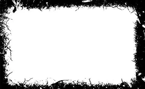 Black and white Grunge frame, Grunge border, grunge border template frame Stock Illustration