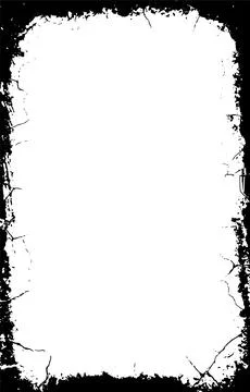 Black and white Grunge frame, Grunge border, grunge border template frame Stock Illustration