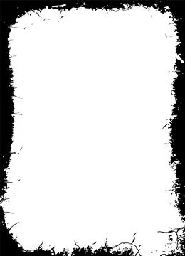 Black and white Grunge frame, Grunge border, grunge border template frame Stock Illustration