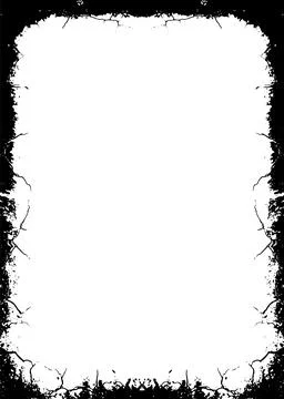 Black and white Grunge frame, Grunge border, grunge border template frame Stock Illustration