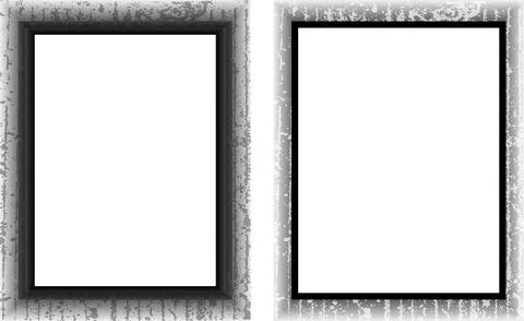 Black and white Grunge frame, Grunge border, grunge border template frame Stock Illustration
