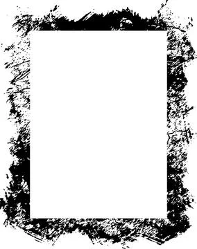 Black and white Grunge frame, Grunge border, grunge border template frame Stock Illustration