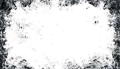 Black and white grunge frame vector background with distressed texture and Stock Illustration
