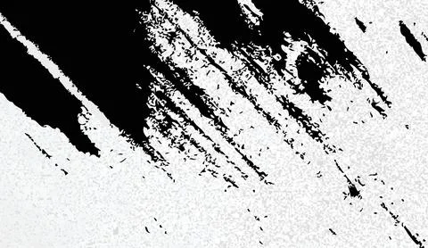 Black and white grunge texture vector with distressed brush strokes and Stock Illustration