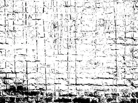 Black and white grunge vector texture of an old dirty brick wall Stock-Illustration