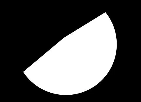 Black and white half moon design element 스톡 일러스트