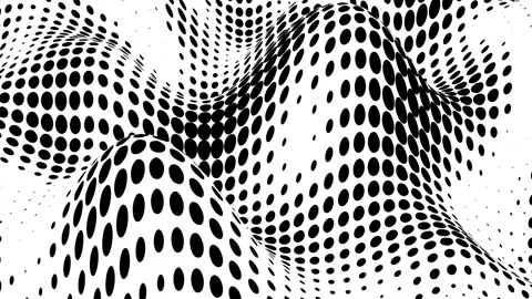 Black And White Halftone Background Animation With Waves Stock Footage 299828700