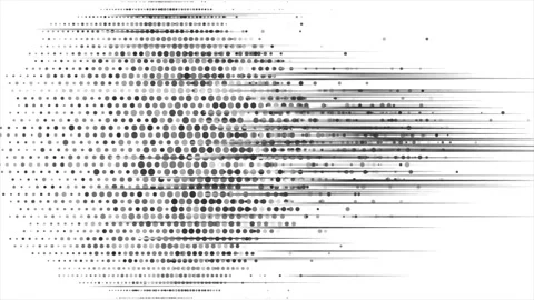 Black and white halftone circle motion background with horizontal lines Stock Footage 345705693