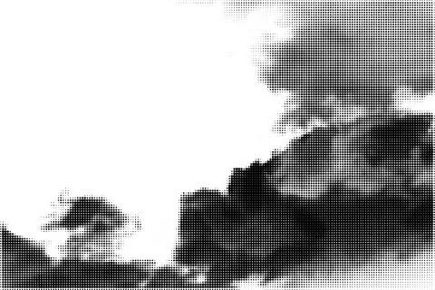 Black and White Halftone Cloud Texture Illustration
