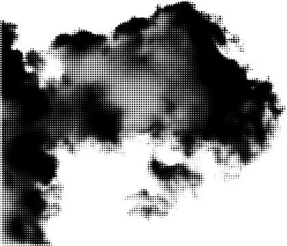 Black and White Halftone Cloud Texture Stock Illustration