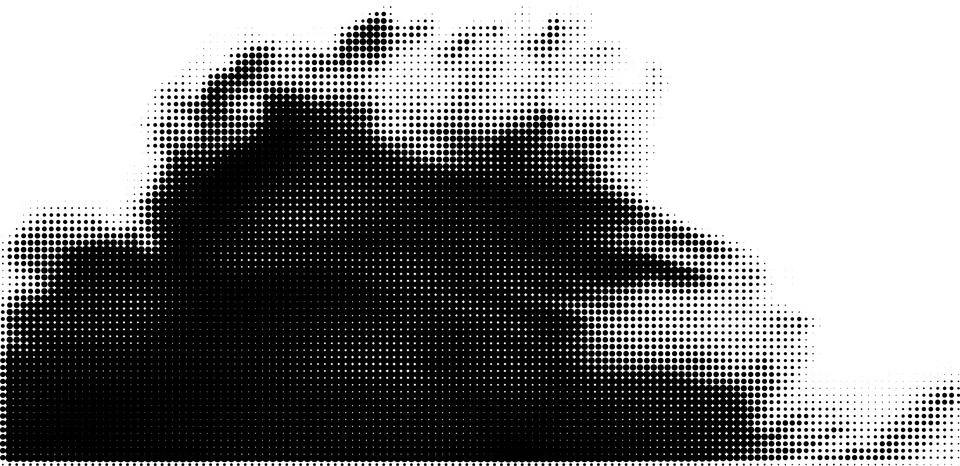 Black and White Halftone Cloud Texture Stock Illustration