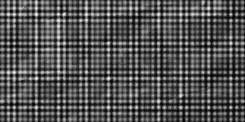 Black and white halftone dot pattern background with dense dot clusters and  イラスト素材