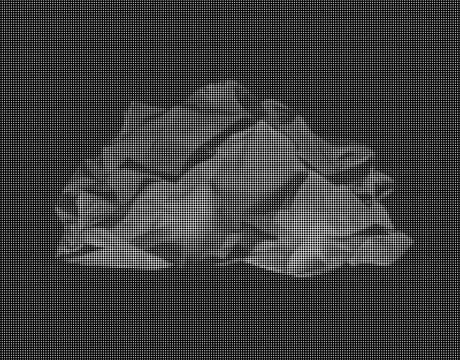 Black and white halftone dot pattern background with irregular organic shape Stock Illustration