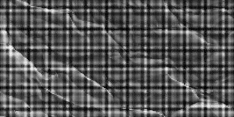Black and white halftone dot pattern with varying dot sizes and densities cr Illustrazione stock