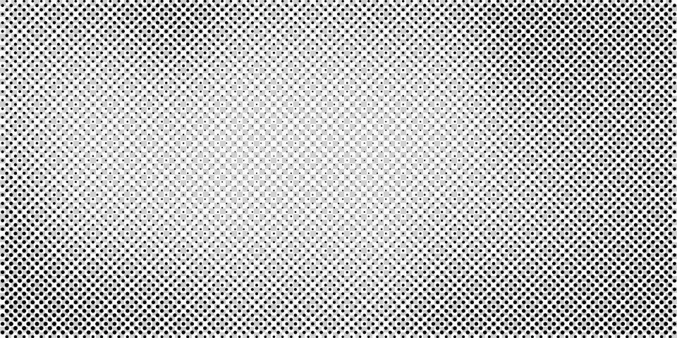 Black and white halftone dot pattern texture with gradient transition effect 스톡 일러스트