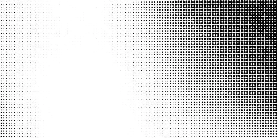 Black and white halftone dot pattern background with gradient grid effect for Stockillustratie