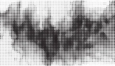 Black and white halftone dot pattern background texture abstract vector graphic Stock Illustration