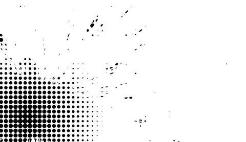 Black and white halftone dot pattern background texture with grunge ink Stock Illustration