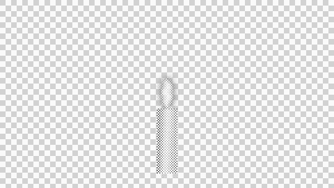 Black and white halftone dotted burning candle with glowing flame against t.. Stock Illustration