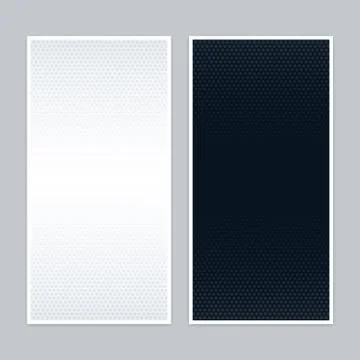 Black and white halftone gradient banner set Stock Illustration