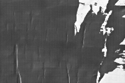 Black and white halftone pattern with abstract geometric shapes and dots abs イラスト素材