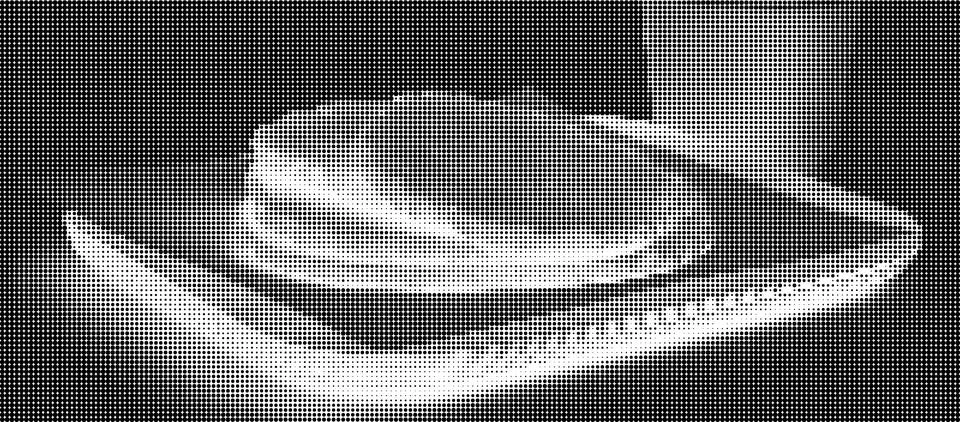Black and white halftone pattern with circular dots of varying sizes and den イラスト素材