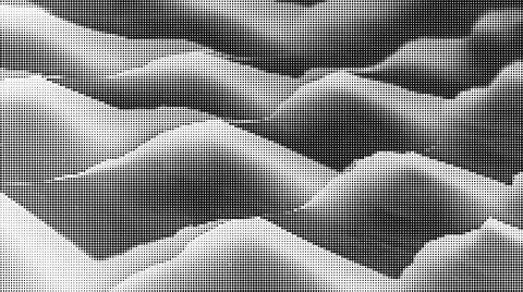 Black and white halftone pattern with dense circular dots and fine grid text イラスト素材