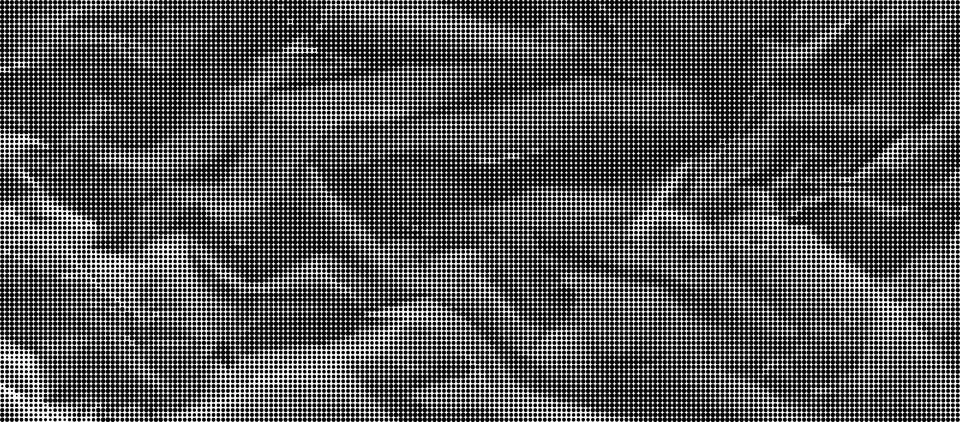 Black and white halftone pattern with dense circular dots creating a texture 库存插图
