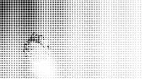 Black and white halftone pattern with dense circular dots creating a texture イラスト素材