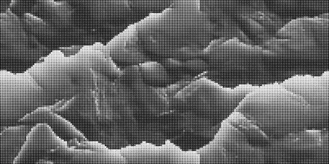 Black and white halftone pattern with dense circular dots creating a texture 스톡 일러스트