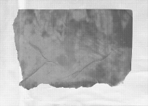 Black and white halftone pattern with dense circular dots in a grid layout c イラスト素材