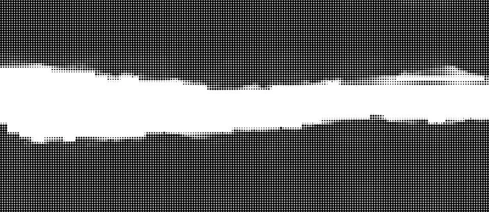 Black and white halftone pattern with dense dot grid texture and subtle grad Illustrazione stock