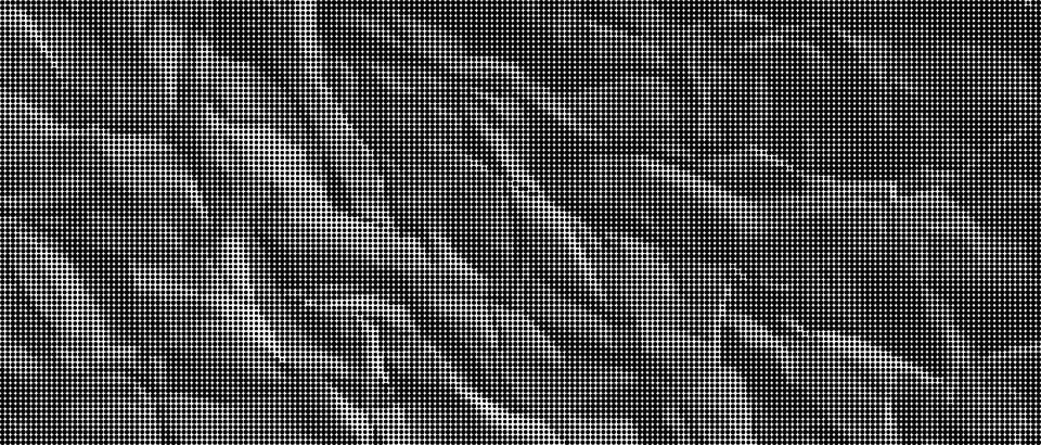 Black and white halftone pattern with dense dot grid texture background Illustrazione stock