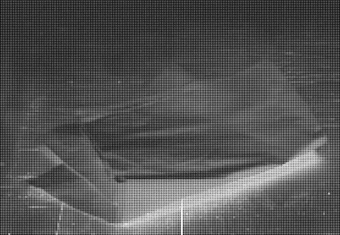 Black and white halftone pattern with dense dot grid transitioning to sparse Illustrazione stock