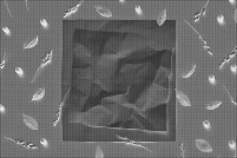 Black and white halftone pattern with dense geometric dots creating a textur 库存插图