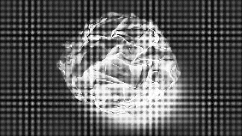 Black and white halftone pattern with dense irregular circular dots creating 库存插图