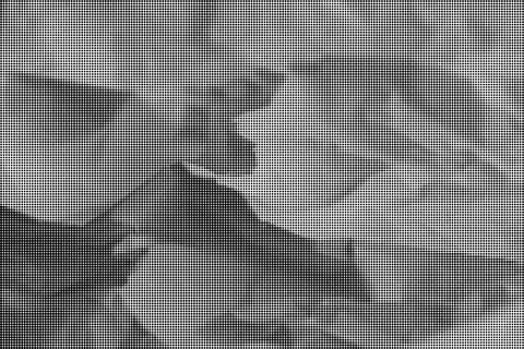 Black and white halftone pattern with diagonal grid and dot density variatio Stock Illustration