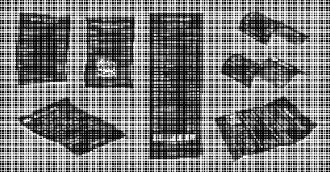Black and white halftone pattern with diagonal lines and dense dot clusters  库存插图