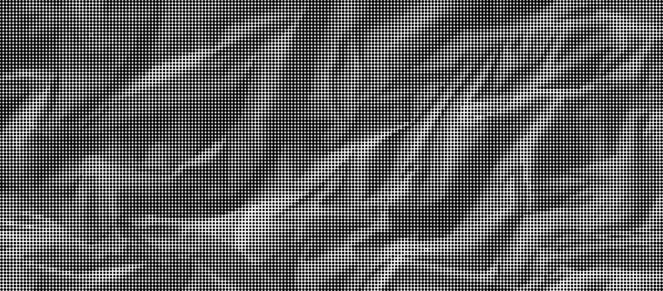 Black and white halftone pattern with diagonal rows of small circles and dot Stock Illustration